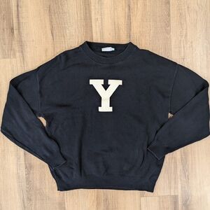 Vintage Yale University Navy Letter “Y” Crewneck Sweater XL Campus Customs